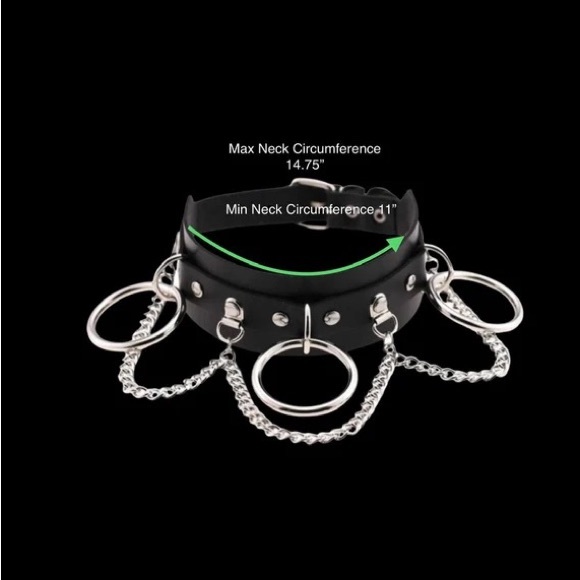 Necklace PU Leather Black Goth Punk Rock Choker Necklaces For Women - Picture 3 of 3